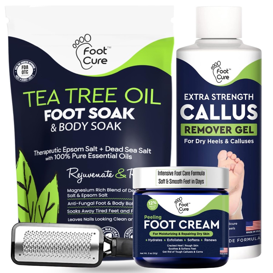 Urea Foot Cream - Exfoliator Callus Remover Pedicure Set for