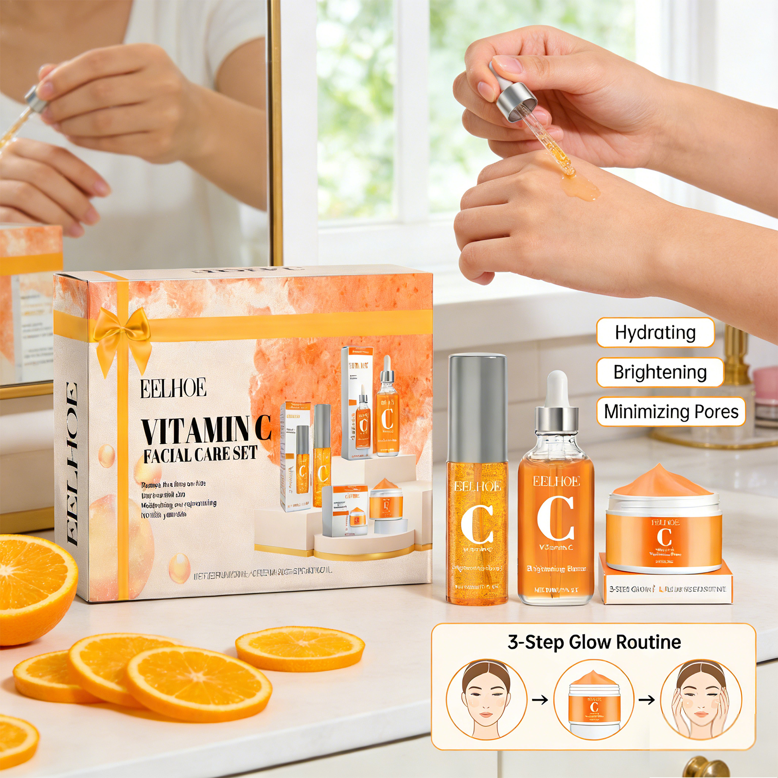 Vitamin C Facial Care Set Enha - Skincare Vitamin C ulasan dan harga