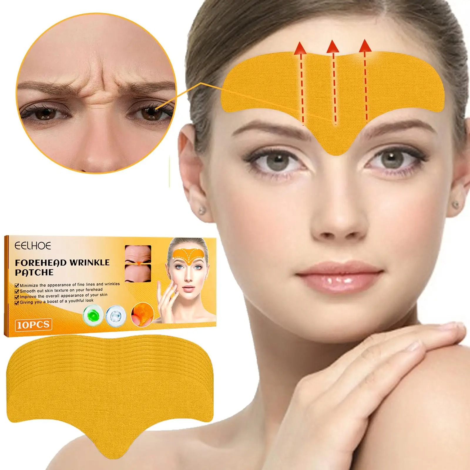 10pcs/box Forehead Wrinkle Pat - Skincare Glad2Glow ulasan dan harga